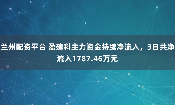 兰州配资平台 盈建科主力资金持续净流入，3日共净流入1787.46万元